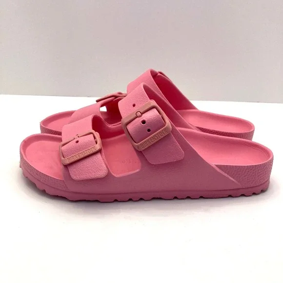 Birkenstock Arizona Essentials Slide Sandals EVA Pink Buckles Womens 7 EU 38 - Picture 3 of 7